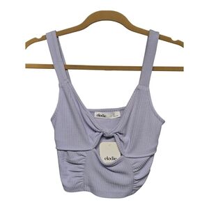 Elodie Ribbed Sleeveless Crop Top Tank Sz Small Lavendar NEW